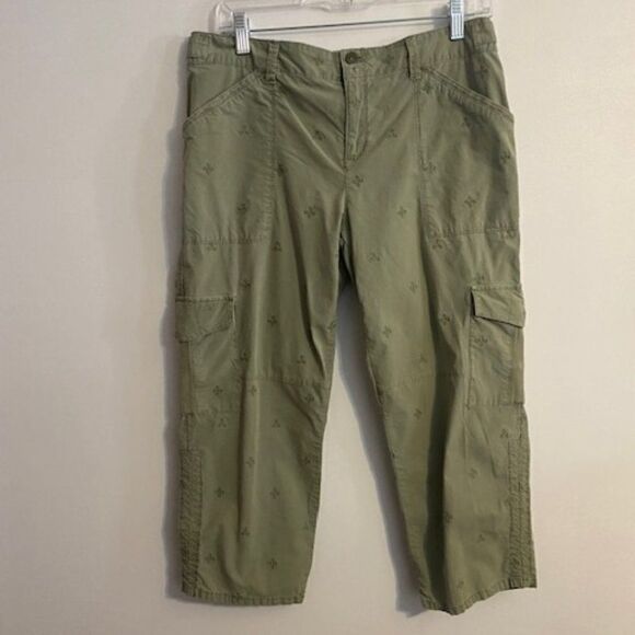Sanctuary Standard Surplus Green Cargo embroidered capris, size 28 - Picture 1 of 3